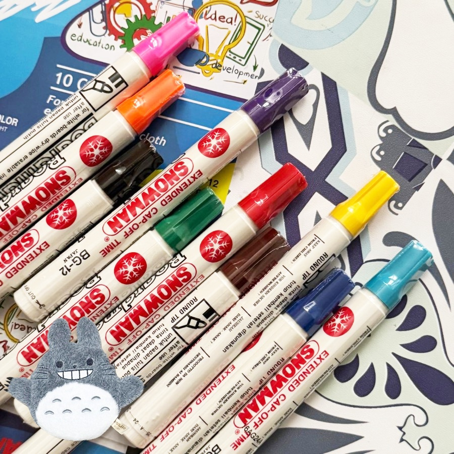 

[1SET/10WARNA] SNOWMAN 10 WHITEBOARD MARKER BG-12 SPIDOL PAPAN TULIS BOARDMARKER