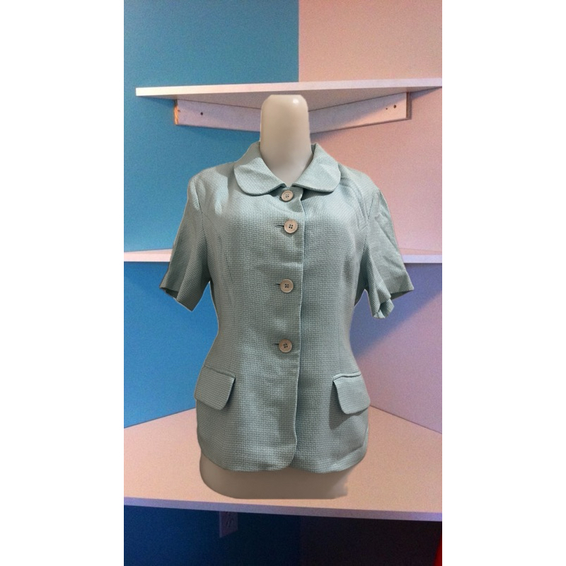 Baju Blouse Kemeja Wanita Biru Muda