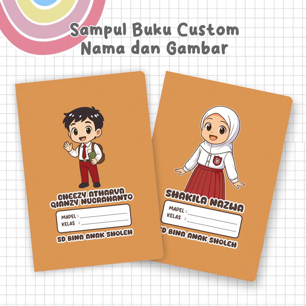 

SAMPUL BUKU ANAK SD CUSTOM NAMA COKLAT SATU LEMBAR