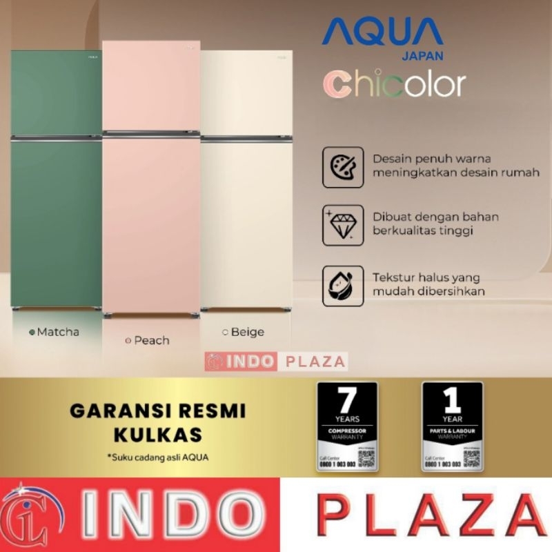 KULKAS AQUA 2 PINTU MAGIC NEO CHI COLOR Series BIGGER FREEZER + ENERGY SAVING + TURBO COOLING