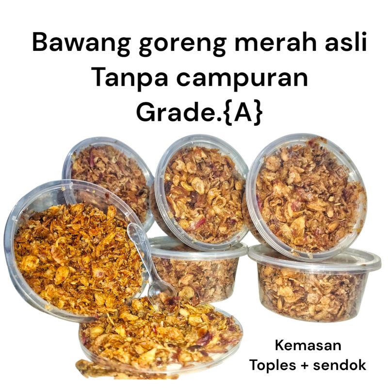 

Bawang Merah Goreng 100 Gram Grade A Tanpa Campuran Bawang Goreng Siap Saji Toples