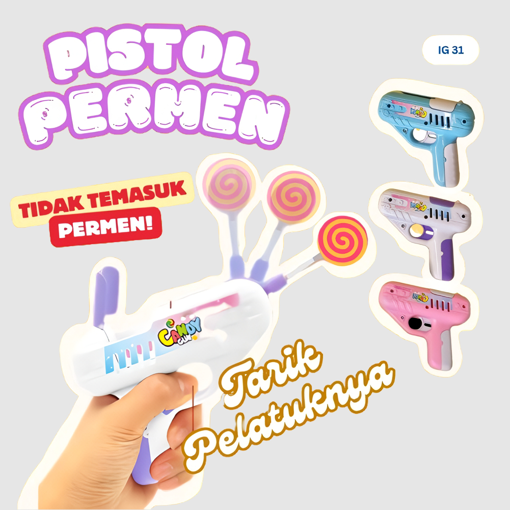 Mainan PERMEN PISTOL Mainan Baru Candy Gun Kotak Penyimpanan Permen Lollipop Gun