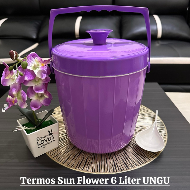 Termos Es Nasi Viral Ungu 6 Liter - Termos Es Nasi Sunflower - Termos Es Nasi Murah 6 Liter