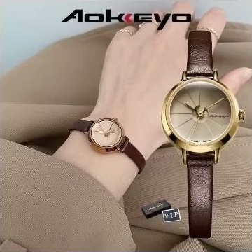 AOKEYO W228 Jam Tangan Wanita Baru Original Korea Design Kecil Wanita Jam Tangan Wanita Kulit Serbag