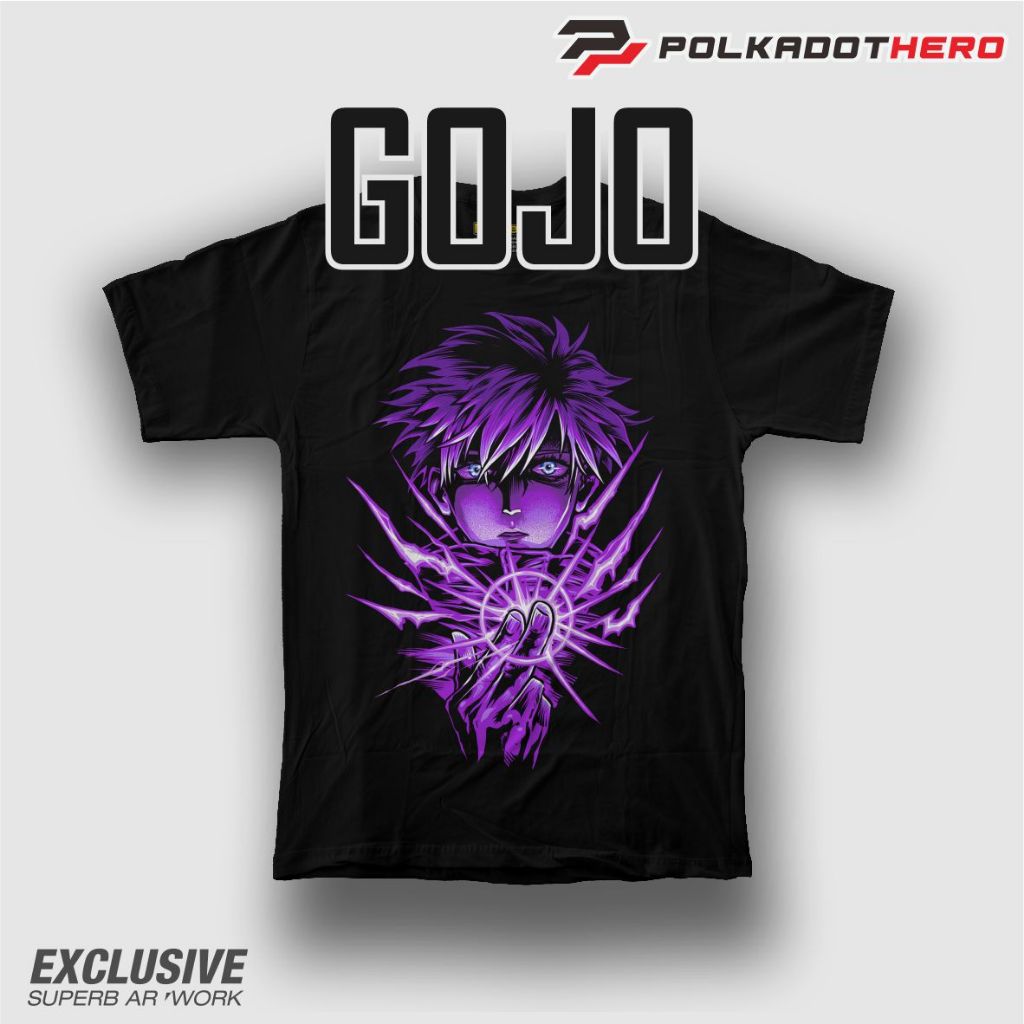 KAOS PRIA ANIME POLKADOT HERO JUJUTSU KAISEN GOJO | COTTON COMBED 24S