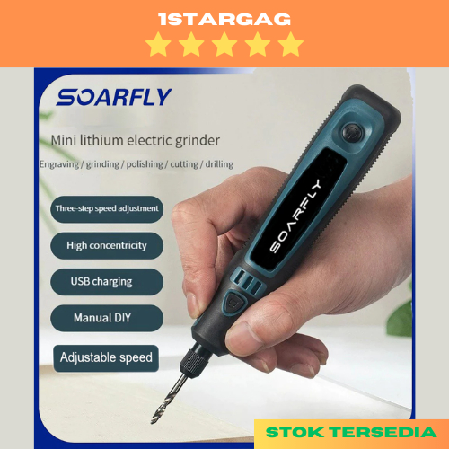 Bor Mini Drill Grinder 3 Kecepatan Grinda Bor Listrik Penghalus-Alat Gerinda Engraver Listrik Bor Mi