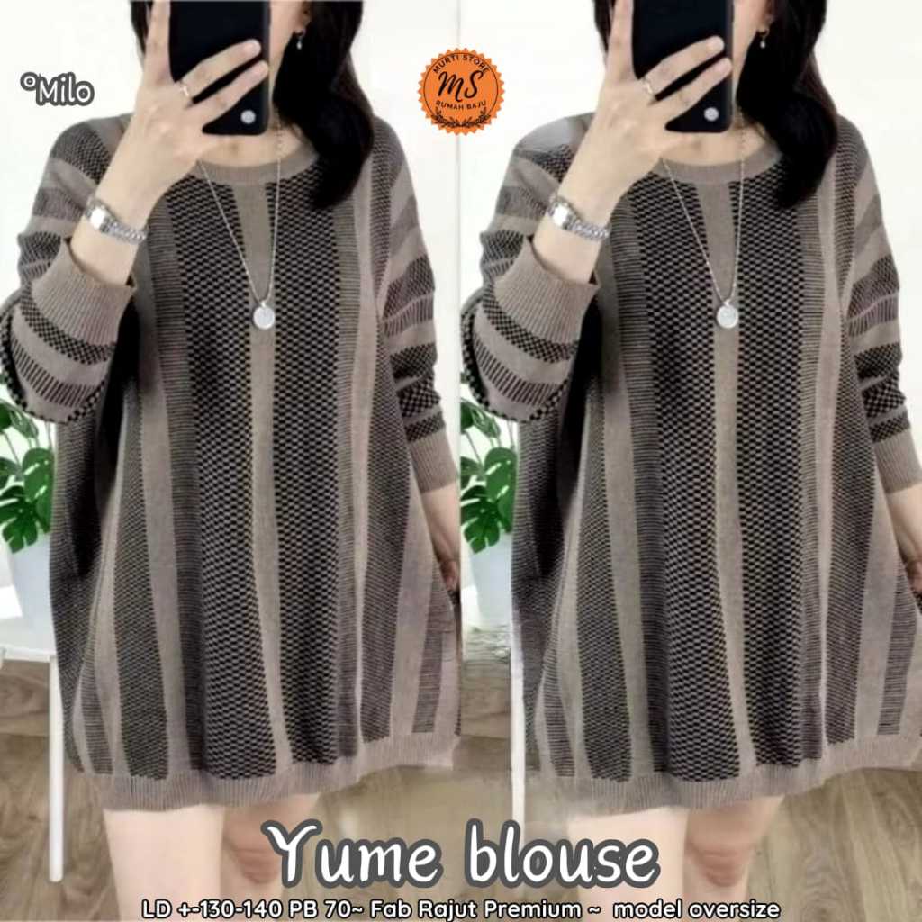 BLOUSE RAJUT WANITA TERBARU OVERSIZE LD 130 PAKAIAN WANITA BAJU ATASAN LENGAN PANJANG KOREAN STYLE