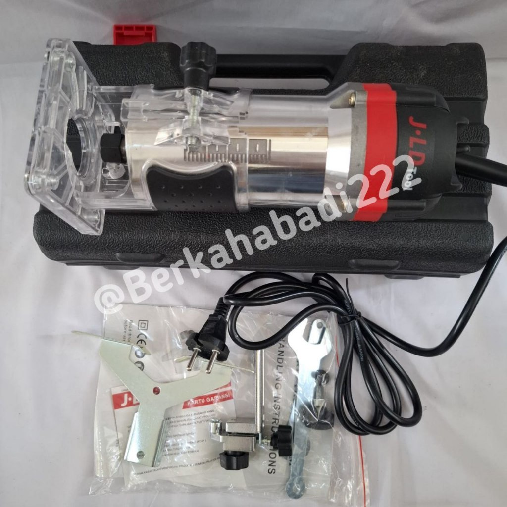 JLD Mesin Trimmer Router Kayu JLD Tool - Mesin Profil Kayu Serut Tepi + Box & Aksesoris