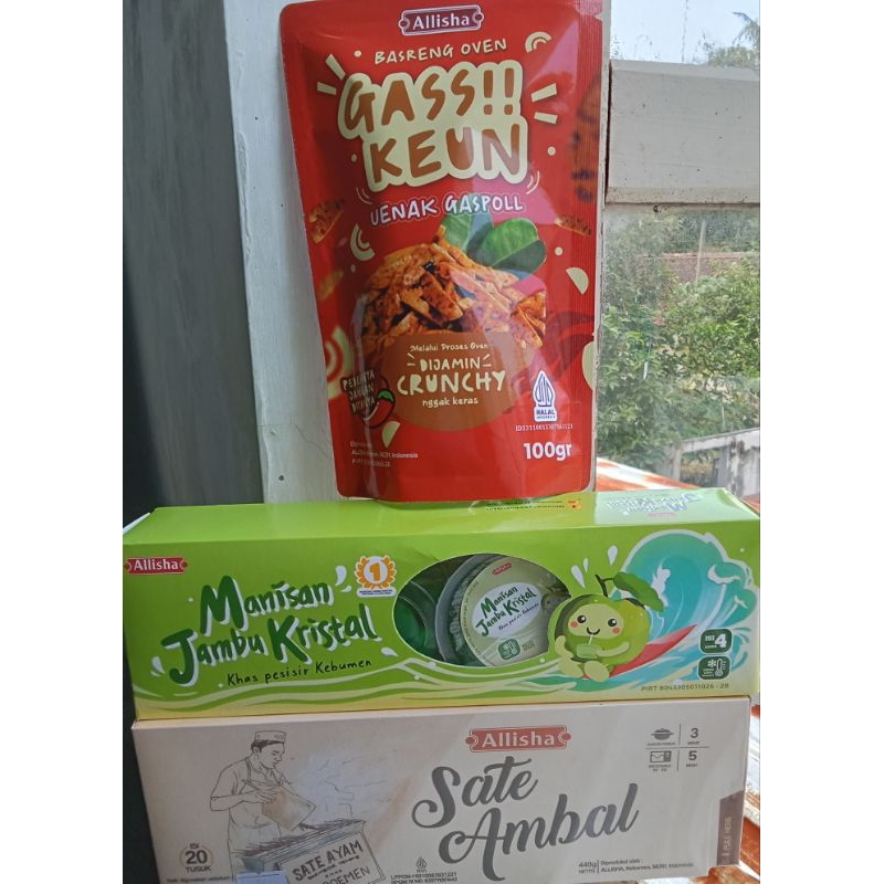 

Paket Oleh Oleh Khas Kebumen Sate Ayam Ambal Basreng Oven Manisan Jambu Kristal Allisha