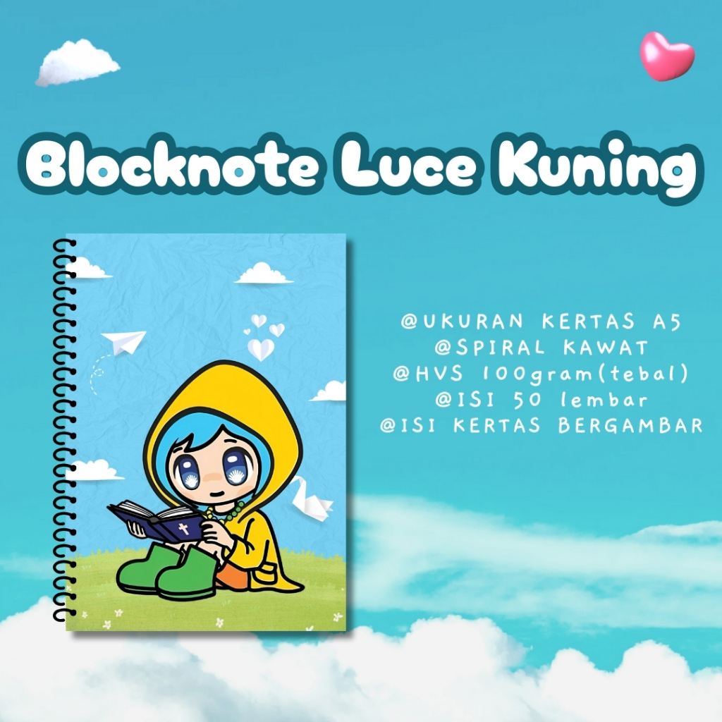 

Blocknote Luce Mascot of the Catholic Church Notebook Block Note Buku Agenda Varian Merah Kuning Biru