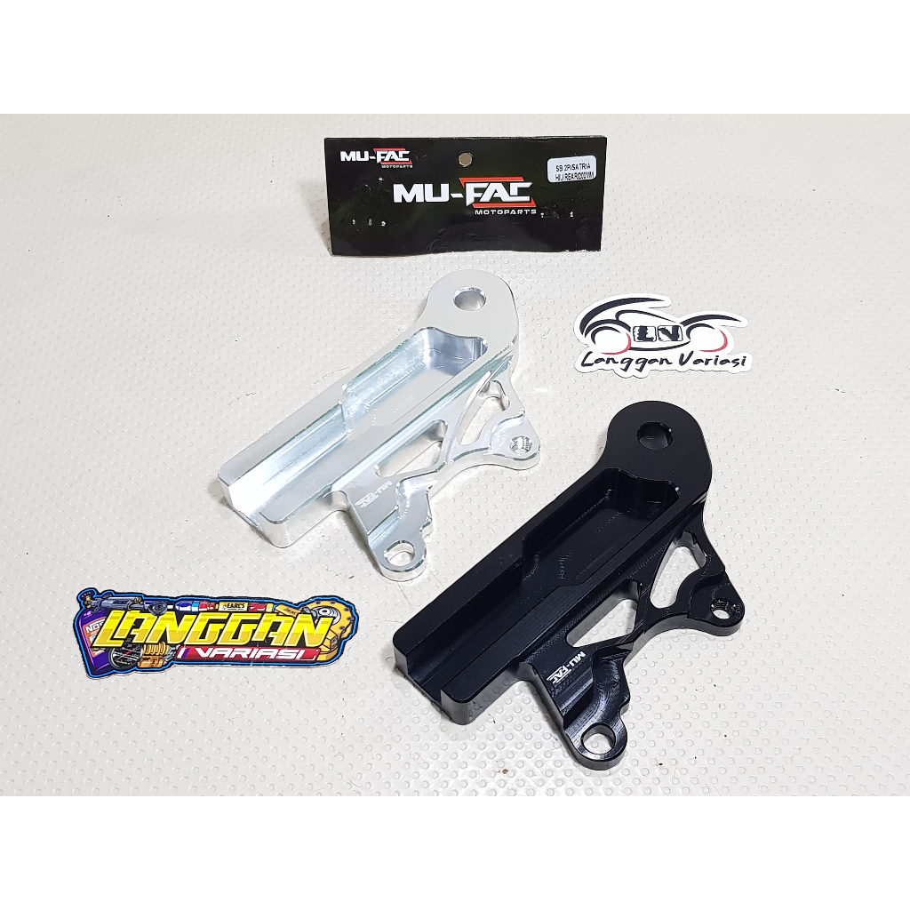 Dudukan Adaptor Bracket Breket Braket Kaliper Belakang Nissin 2P 220 mm Satria Hiu 2T 2 Tak MUFAC