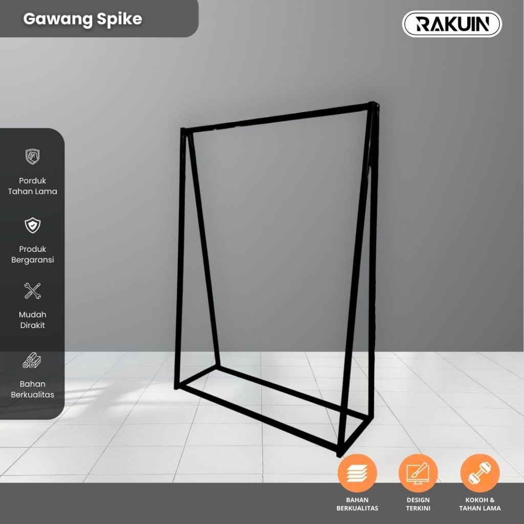 GAWANG SPIKE - RAK BAJU BESI MINIMALIS SEGITIGA / RAK BAJU ESTETIK / RAK DISPLAY BAJU - RAKUIN