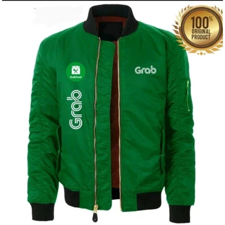 Jaket Grab | Jakey Grab | Bomber Casual Custom Grab | Jaket Driver Grab | Jaket Pria Custom Sablon G