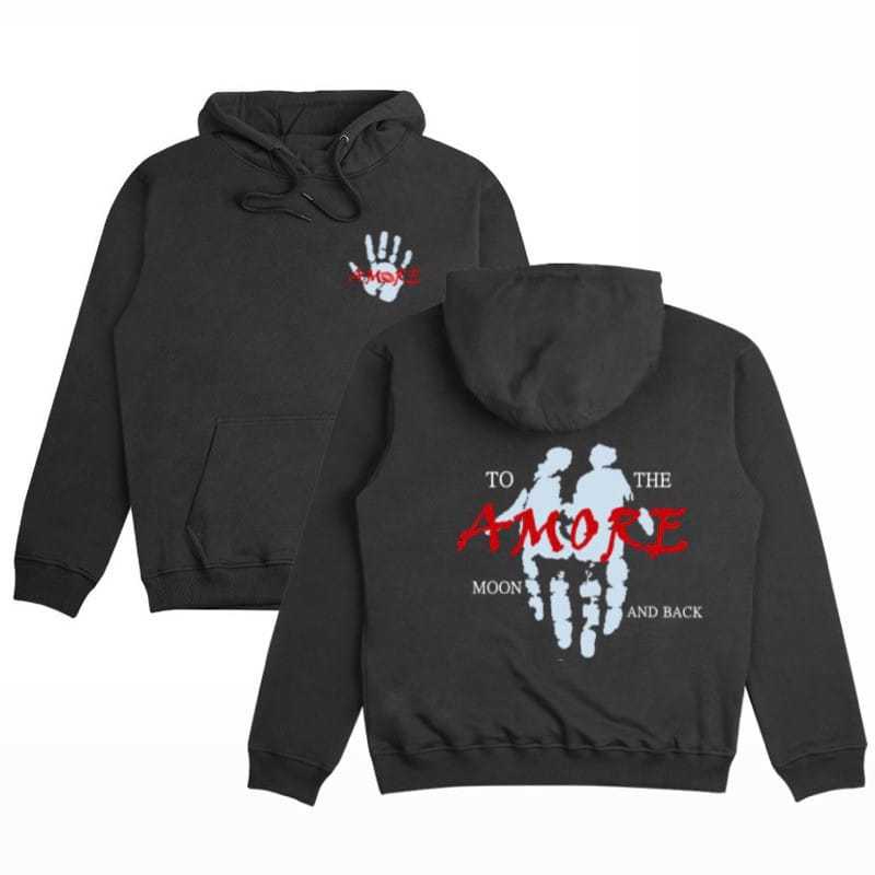 Jaket Hoodie Fleece black Amore - Hoodie Skena