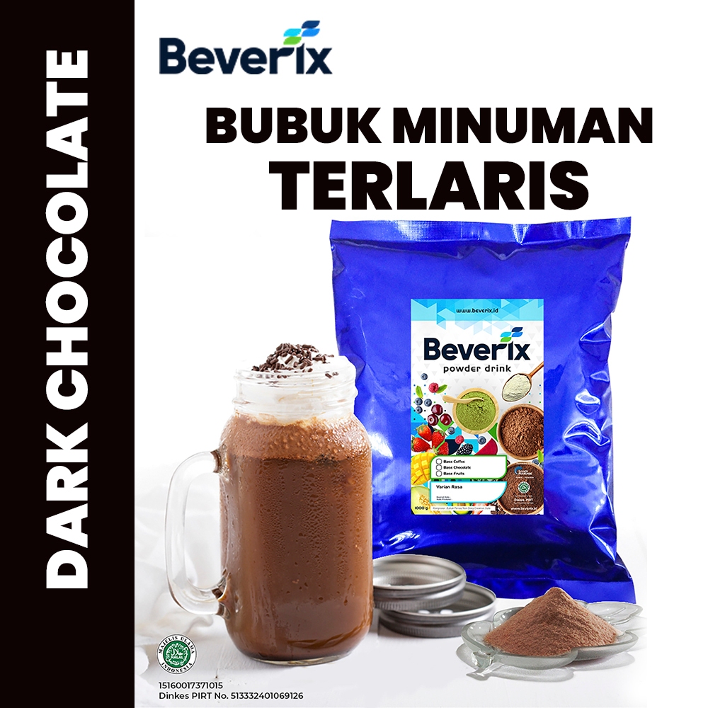 

BEVERIX Bubuk Dark Chocolate Premium 1 Kg - Untuk Minuman, Kue, Dessert ✔️ Rasa Kekinian ala Kafe