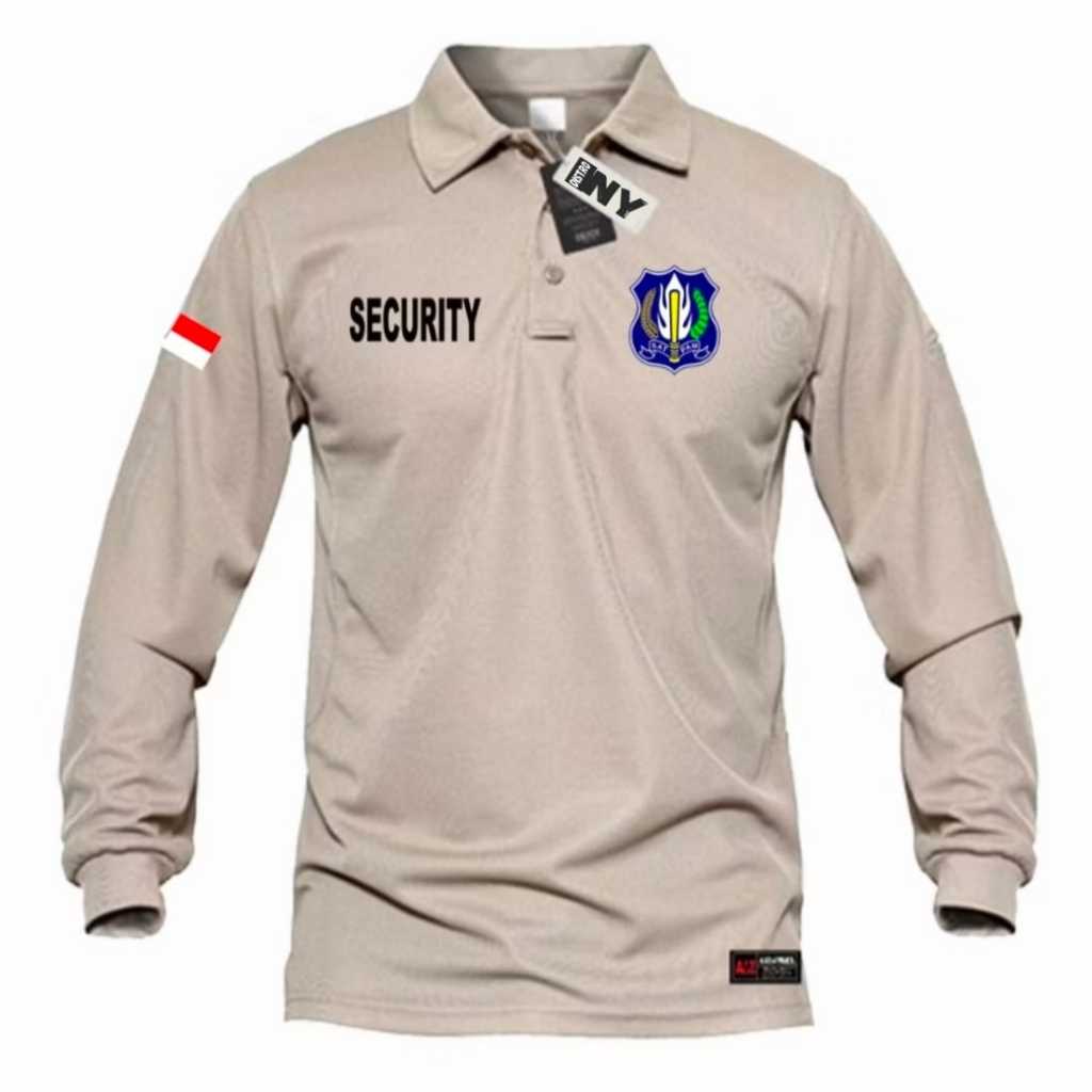 Kaos Polo Seragam Satpam Biru Lengan Panjang/Kaos Kerah Lengan Panjang/ Kaos Polo Wangki Terbaru