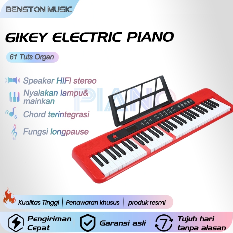 VITA_ Benston Music - Keyboard elektrik portabel profesional 61 tuts keyboard elektrik tingkat