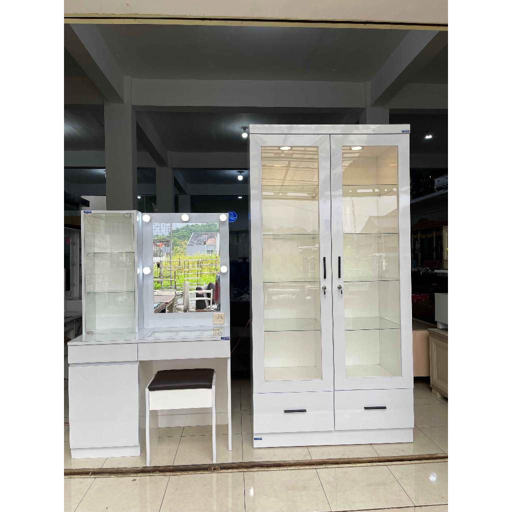 Set Lemari + Meja Rias Putih Minimalis Modern