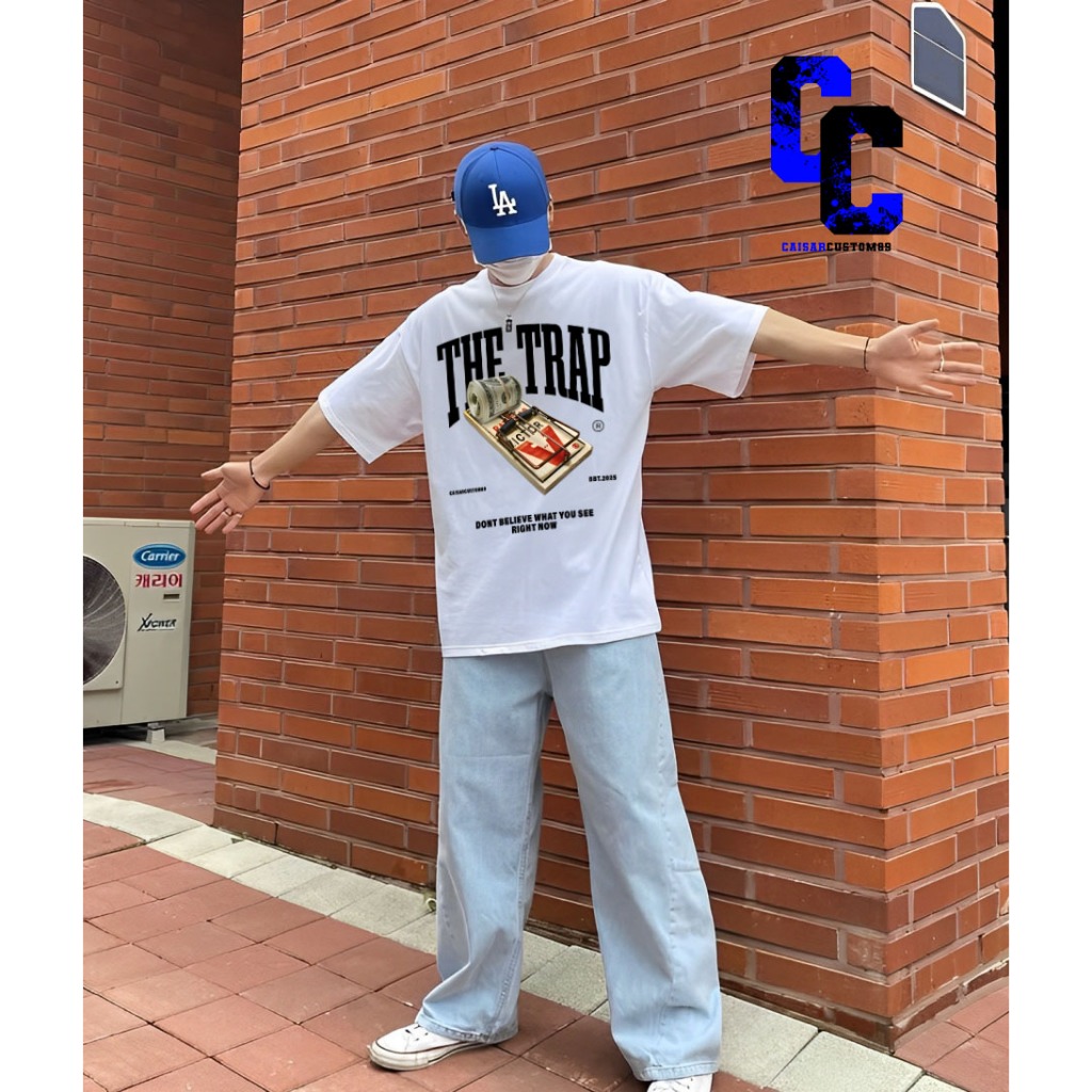 T-shirt Oversize Original Trend The Trap | Kaos Wanita Hitam | Kaos pria dan wanita | Street Style 1