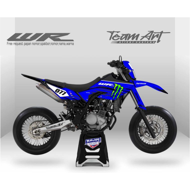 decal  stiker yamaha wr monster energy custom nama dan nomor
