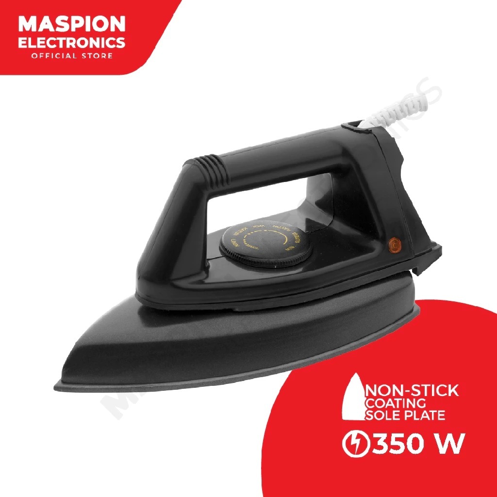 SETRIKA MASPION EX1000 EX 1000 GOSOKAN DRY IRON AUTOMATIC - Setrika Maspion Murah Ex 1000 Hitam - Se