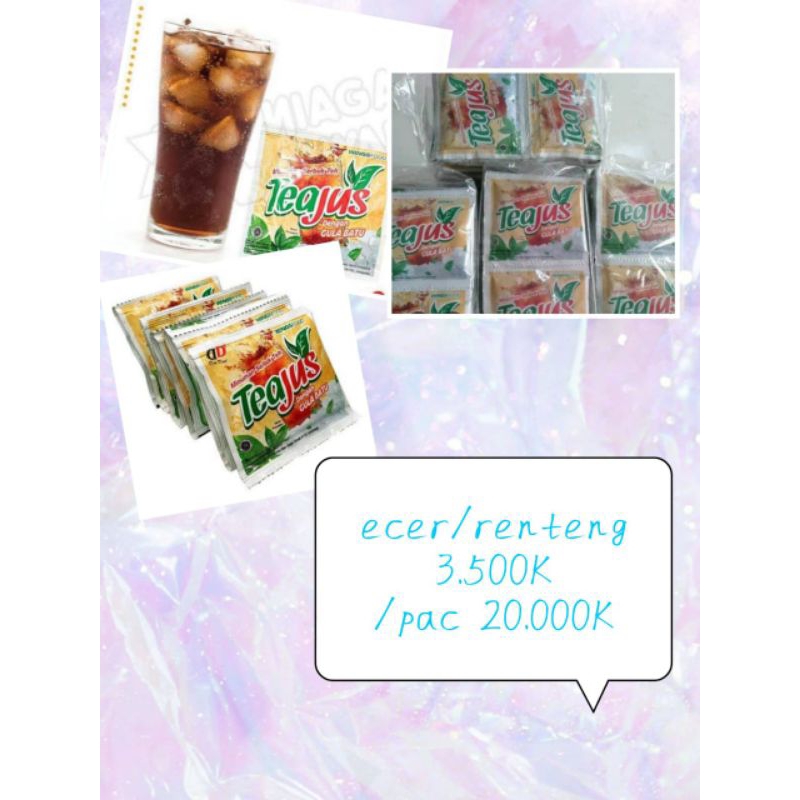 

tehjus gula batu 1 pac isi 6 renteng harga 20.000