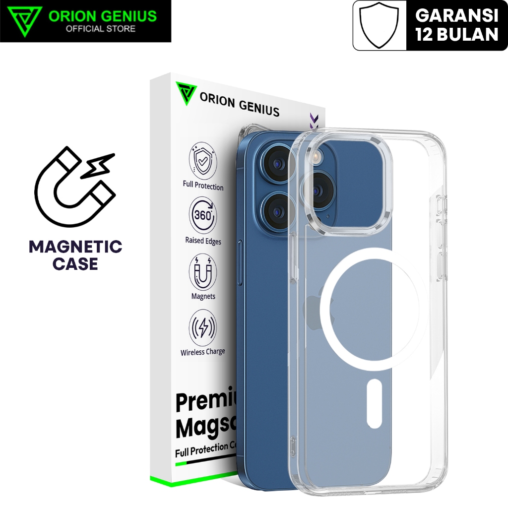 Orion Genius Magnetic Case Magsafe for iPhone 12 MINI Casing iPhone Anti Crack Anti Kuning for iPhon