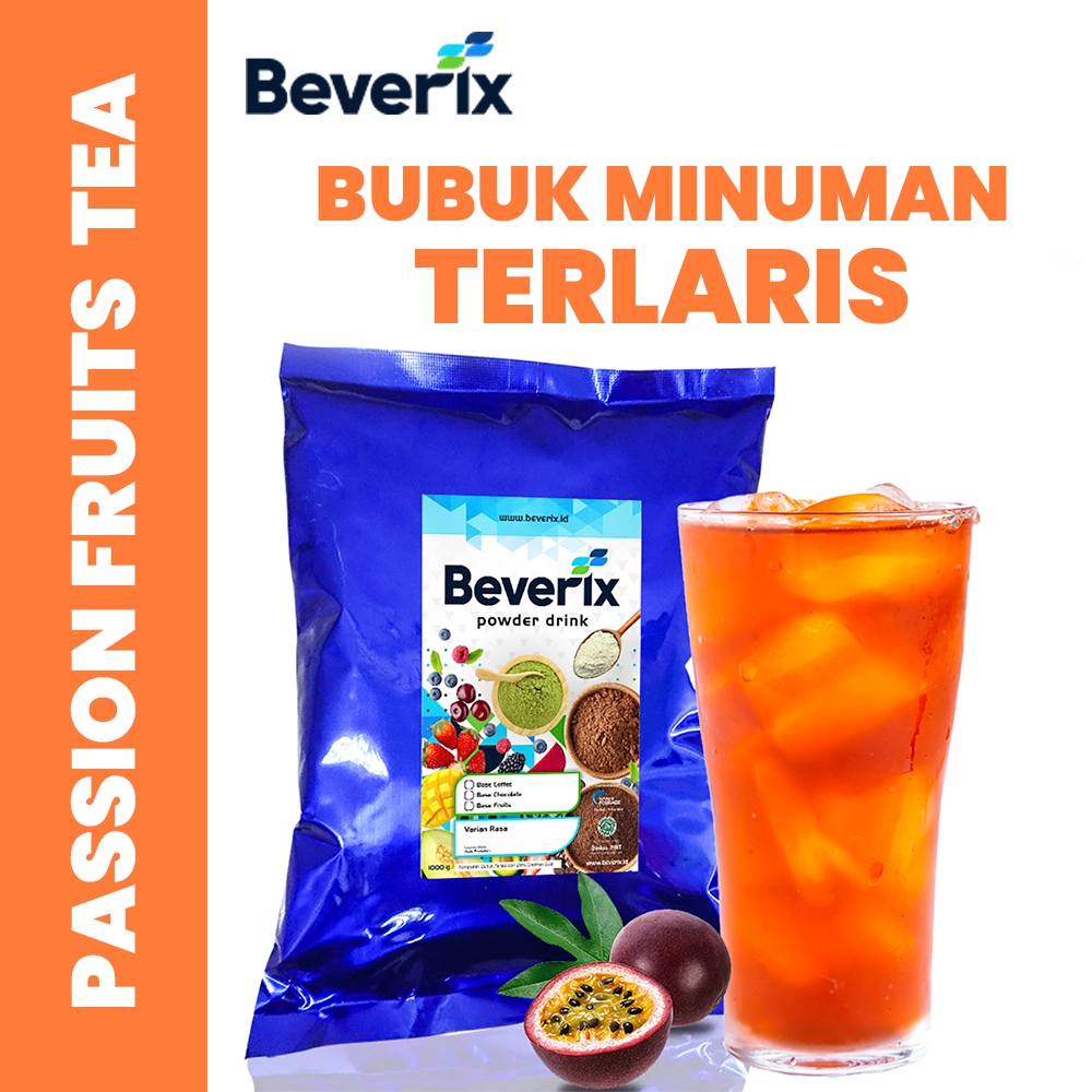 

BEVERIX Bubuk Minuman Passion Fruit Tea Teh Markisa Premium 1 Kg Bubuk Fruit Tea Aneka Rasa