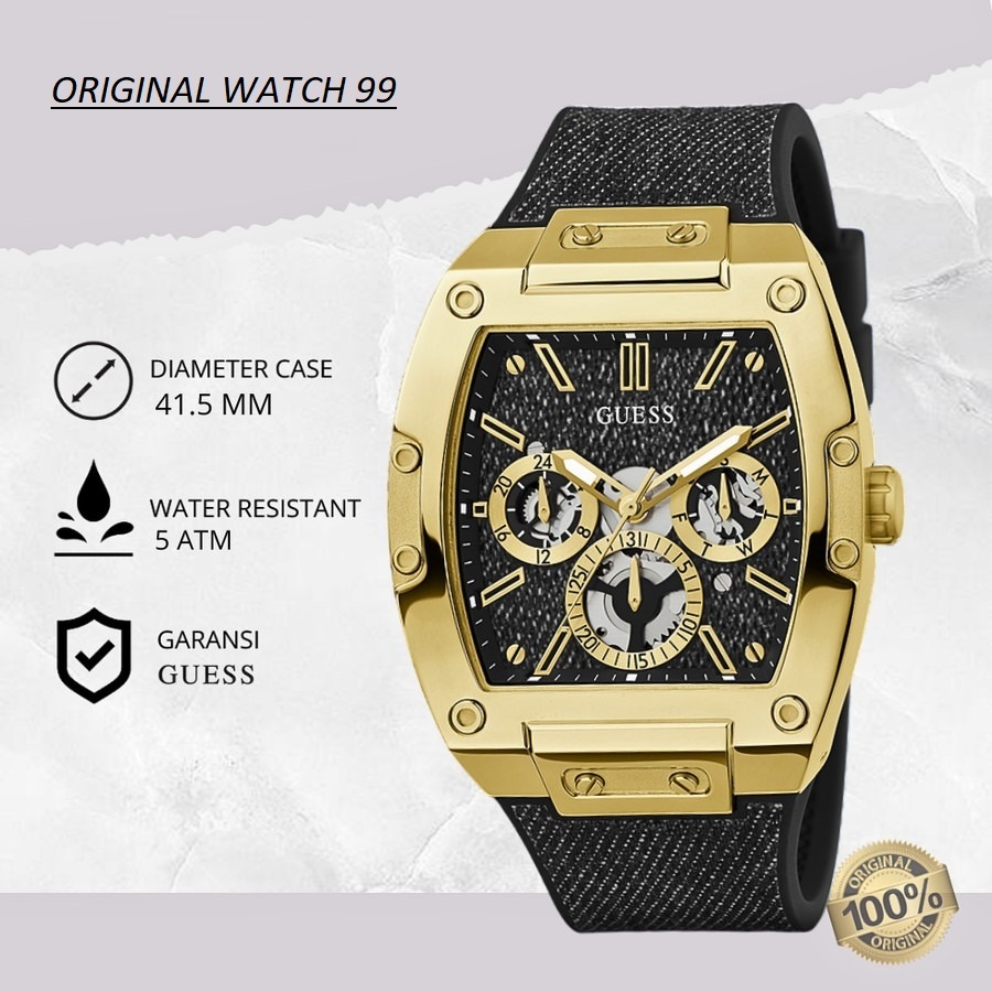 100% ORIGINAL Jam Tangan Pria Guess GW0786G1 Jam Tangan Original - Stainless Steel & Rubber