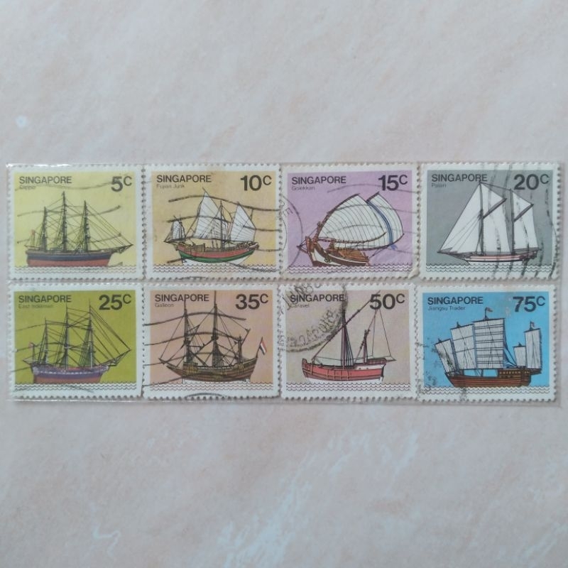 

Perangko Prangko Jadul 8 Pcs Singapore Singapura 1980 Ships - YN2226