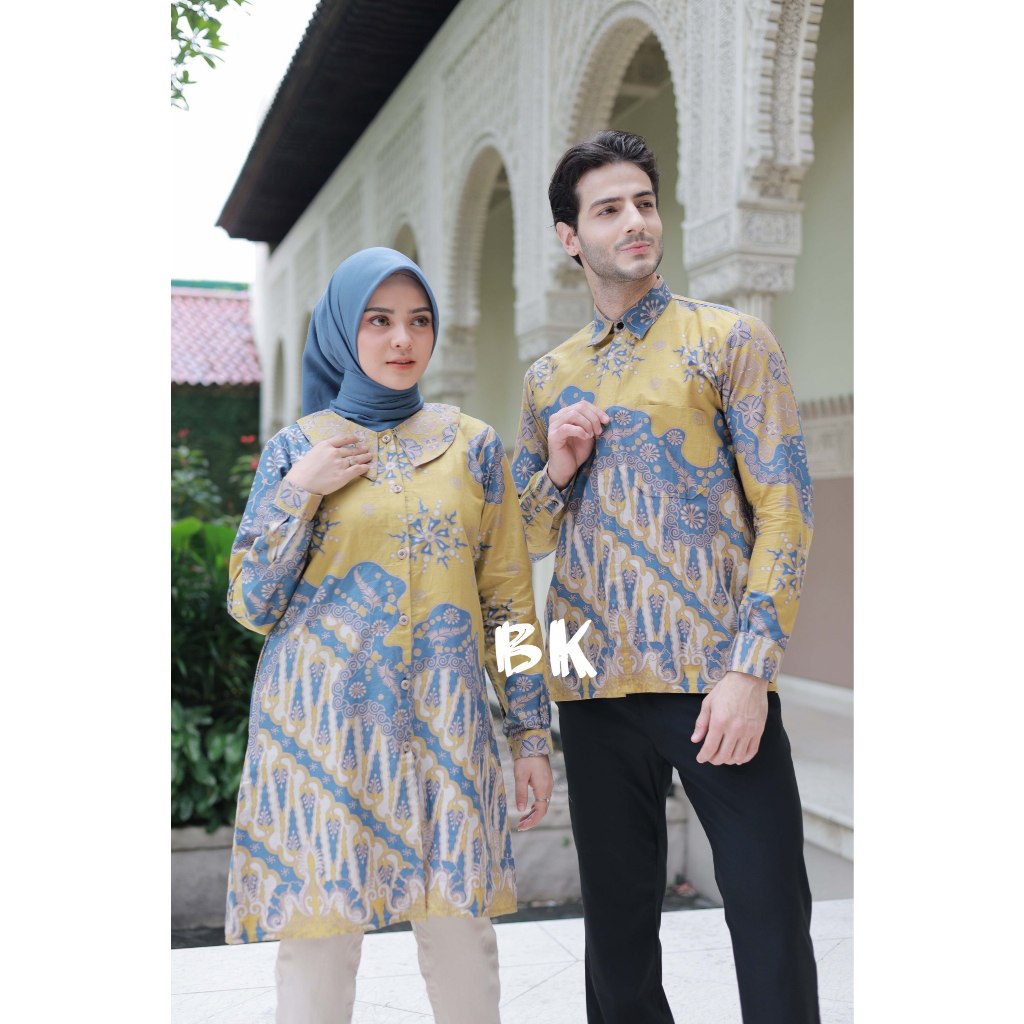 Batik Tunik Couple Modern Set Pakaian Couple Kemeja Batik Pria Premium Baju Batik Couple Tunik Busui