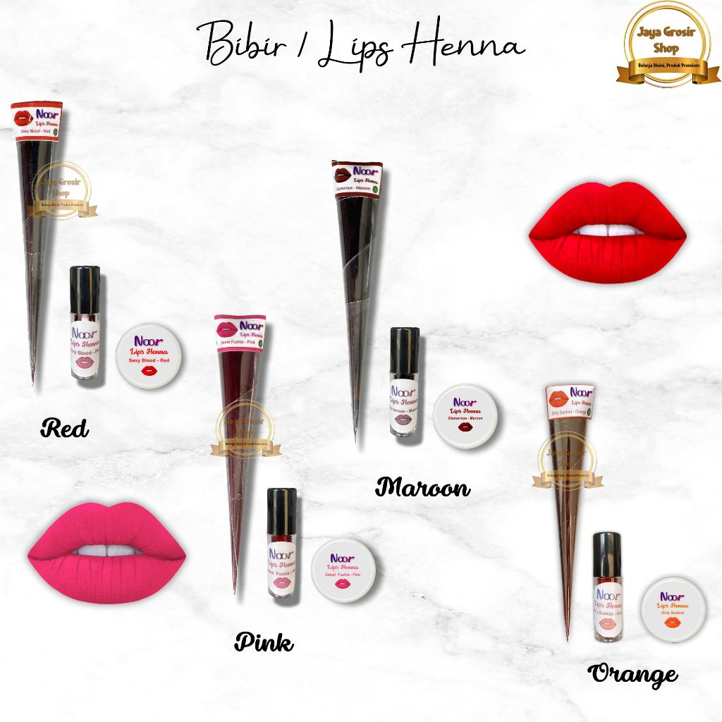 Henna Bibir - Henna Lips Henna Bibir Cone, Tube, Pot Tahan Lama