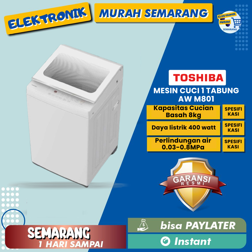Toshiba Mesin Cuci 1 tabung 7 kg AW - M801 / Mesin cuci toshiba