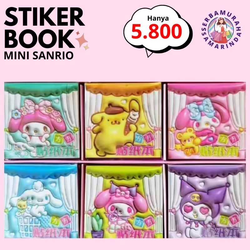 

MINI STICKER BOOK SANRIO MELODY KUROMI CINAMOROLL STIKER WATERPROOF BUKU STIKER MINI STICKER SCRAPBOOK JOURNAL DIARY DIY STIKER LUCU MURAH ATK