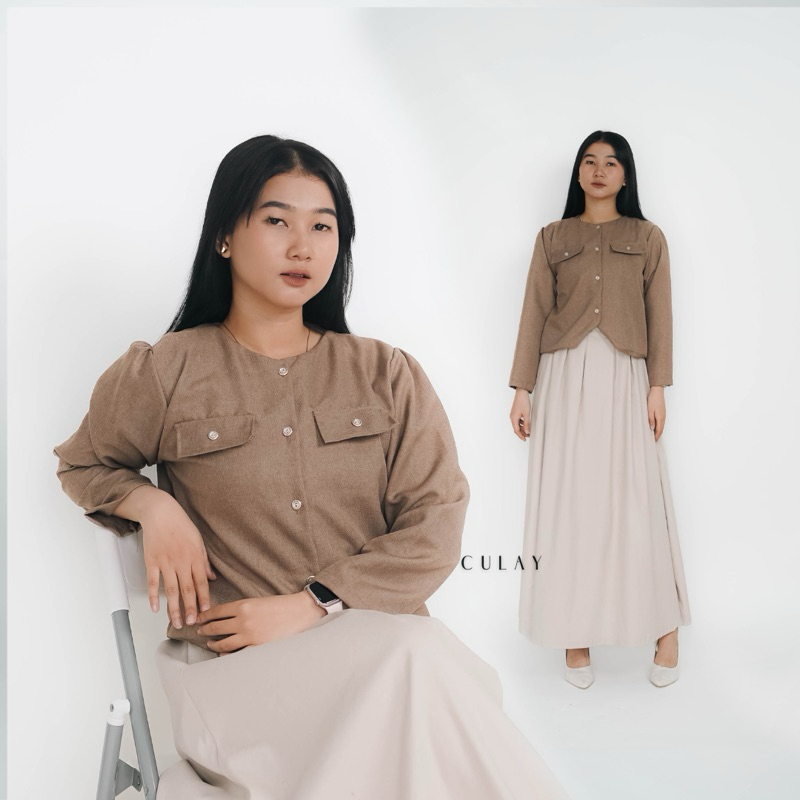 CULAY Seren Blazer - Blazer Wanita Elegan & Modern - Outer Formal & Casual - Look Classy & Stylish