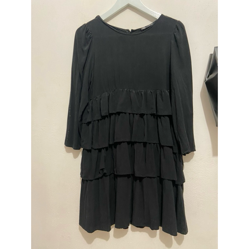 Zara Black Ruffle Dress