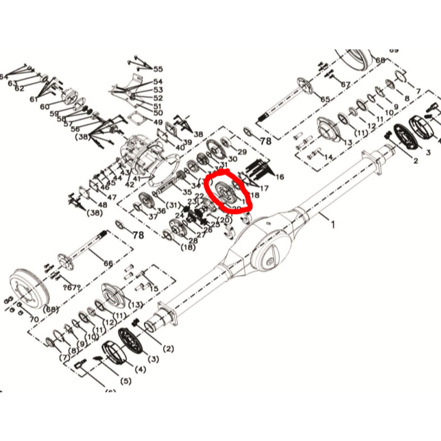Gigi Bevel Gear 43T Viar Motor Roda Tiga Karya 300cc / Bevel Gear 43T Karya 300cc