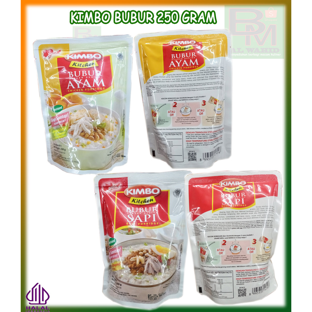 

Kimbo Bubur Ayam dan Sapi Kemasan 250 gram siap saji