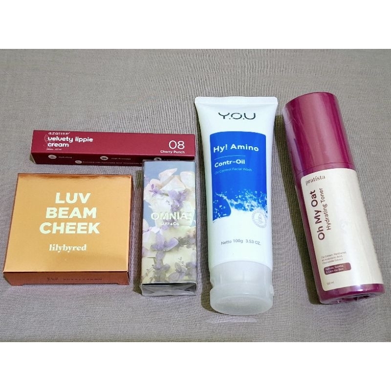 YOU Hy Amino Contr-Oil Control Facial Wash SAFF & Co. Extrait de Parfum mini size omnia Blush on lil