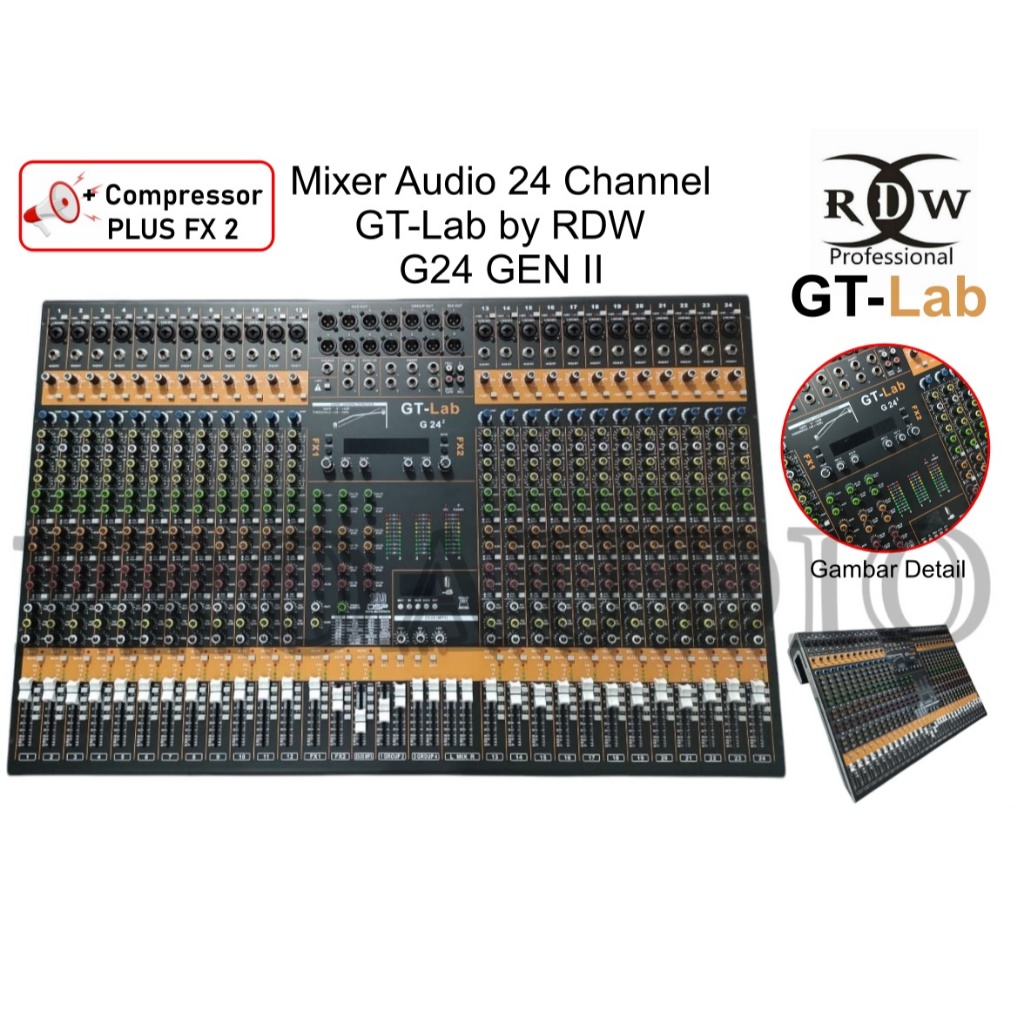 Mixer Audio GT LAB G24 Gen II /GT LAB G 24 GEN 11 / GTLAB 24 / G24BL Generasi II Mixer 24Channel By 