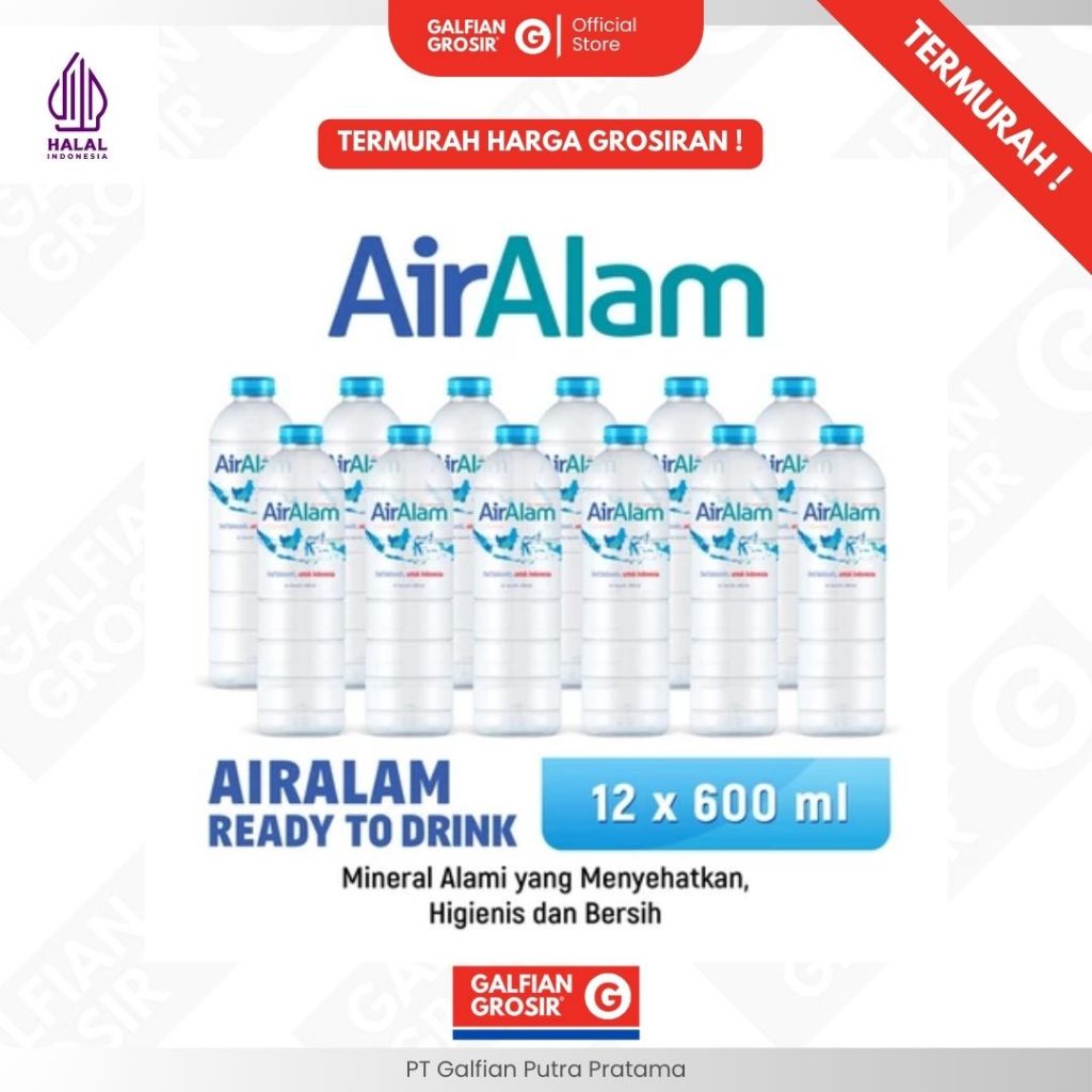 

( TERMURAH ) AIR ALAM BOTOL 12 X 600 ML