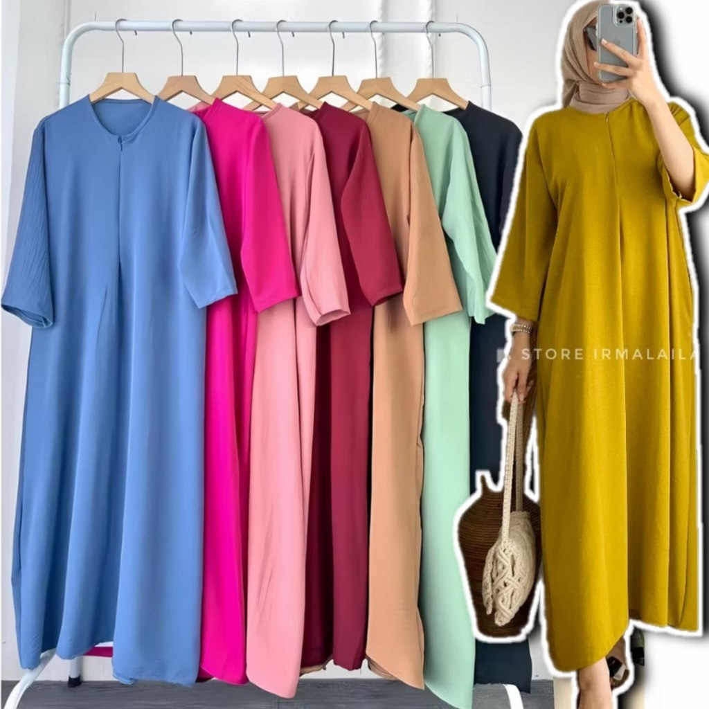 Dress Aurel Gamis Lengan 3/4 LD 120 Crinkle Air Flow Premium Outlet Shopee