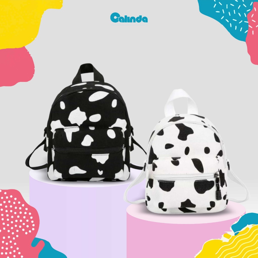 Tas Ransel Wanita Mini Motif Sapi Tas Cewek Kecil