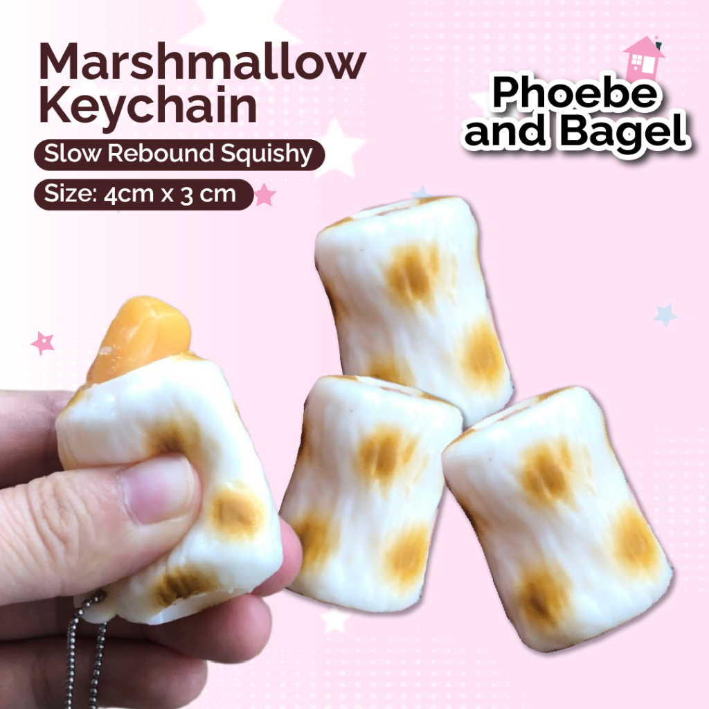Marshmallow Squeeze Keychain - Phoebe and Bagel
