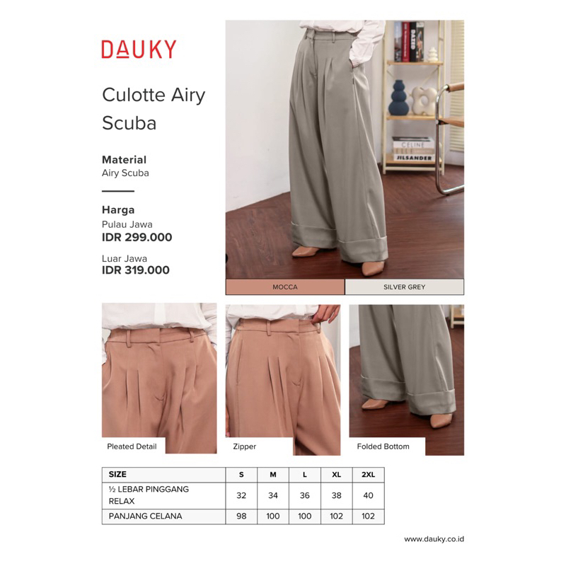 Cullote airy scuba dauky celana dauky