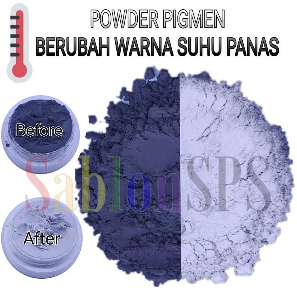 

POWDER PIGMEN BERUBAH WARNA SUHU PANAS THERMOCROMIC BUBUK 2GR