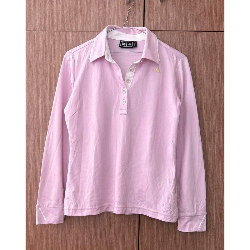 adidas lilac polo shirt lengan panjang atasan sport olga olahraga pl preloved thrift