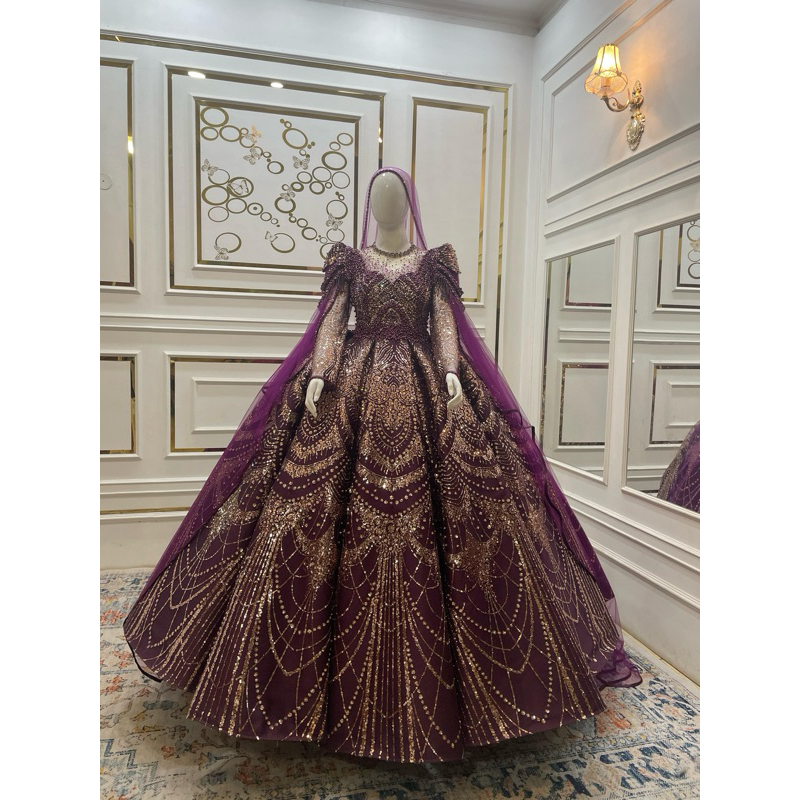 BAJU PENGANTIN BARBIE BEREKOR / GAUN WEDDING BARBIE EKOR / GAUN PRAWEDDING / KEBAYA BARBIE PENGANTIN