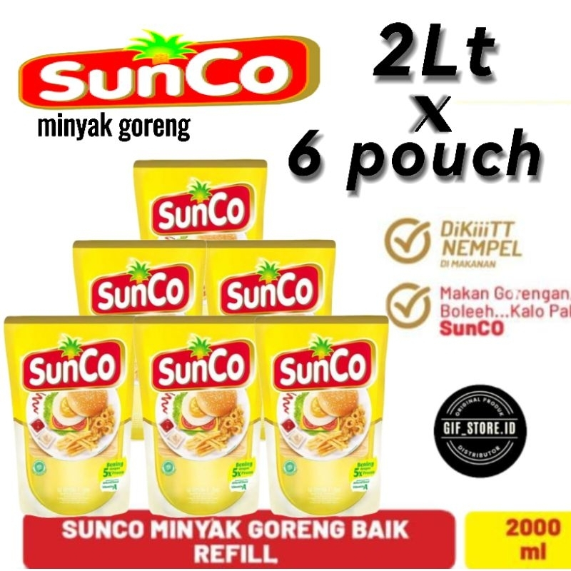 

Minyak goreng sunco 2 literan isi 6 pcs