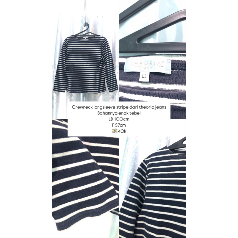 kaos stripes theoria jeans murah (preloved)